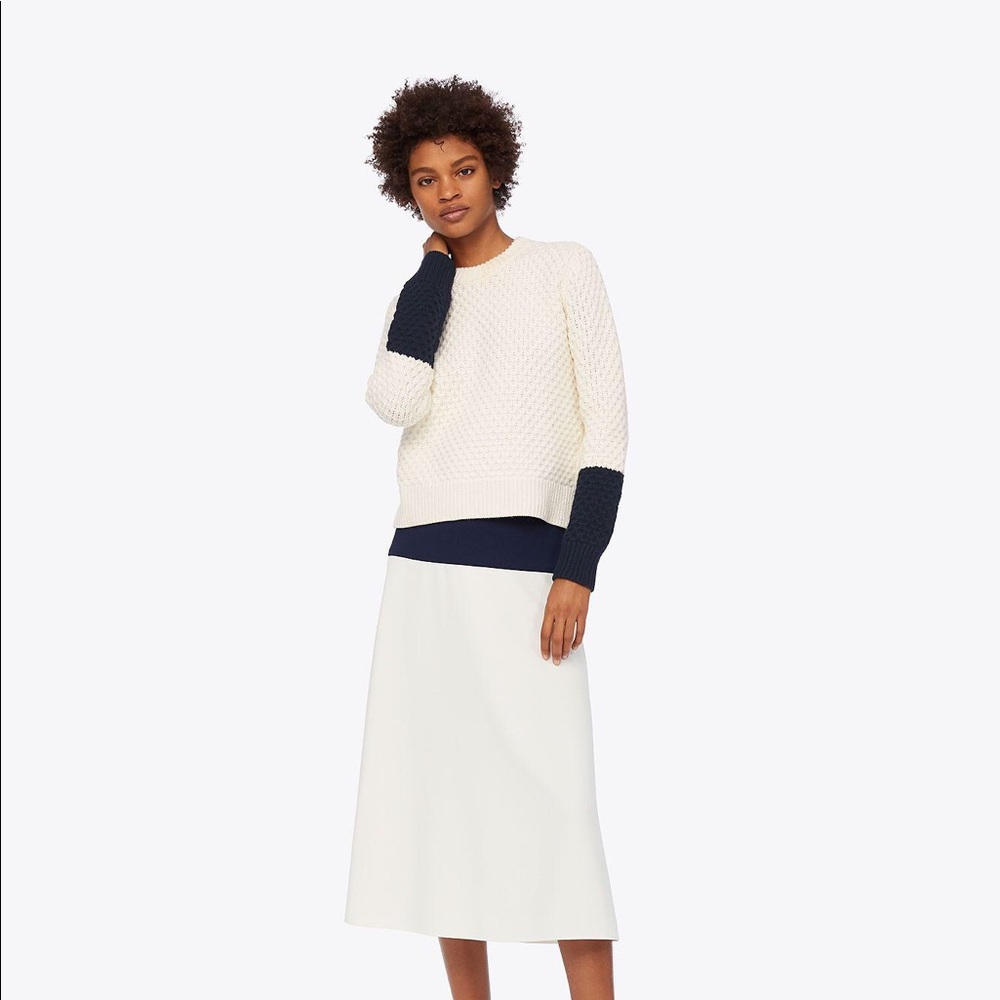 NWT Tory Burch Wool Honeycomb Sweater in White